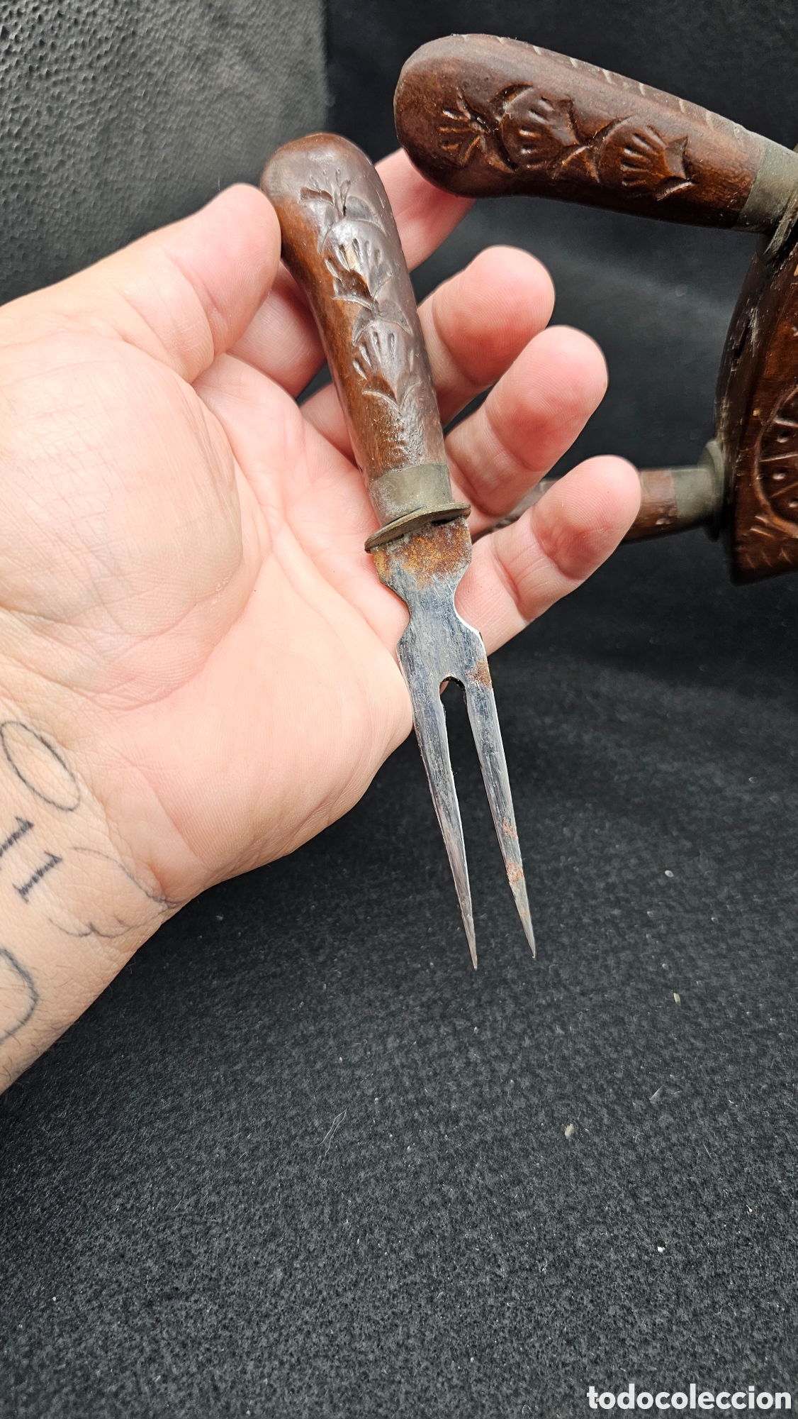 Antig&uuml;edades: Antiguo conjunto de trinchar..... - Foto 11