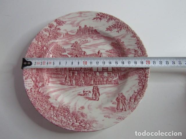 Antig&uuml;edades: PRECIOSA PAREJA DE 2 PLATOS DE PORCELANA INGLESA CHURCHILL ESCENA CAMPESTRE