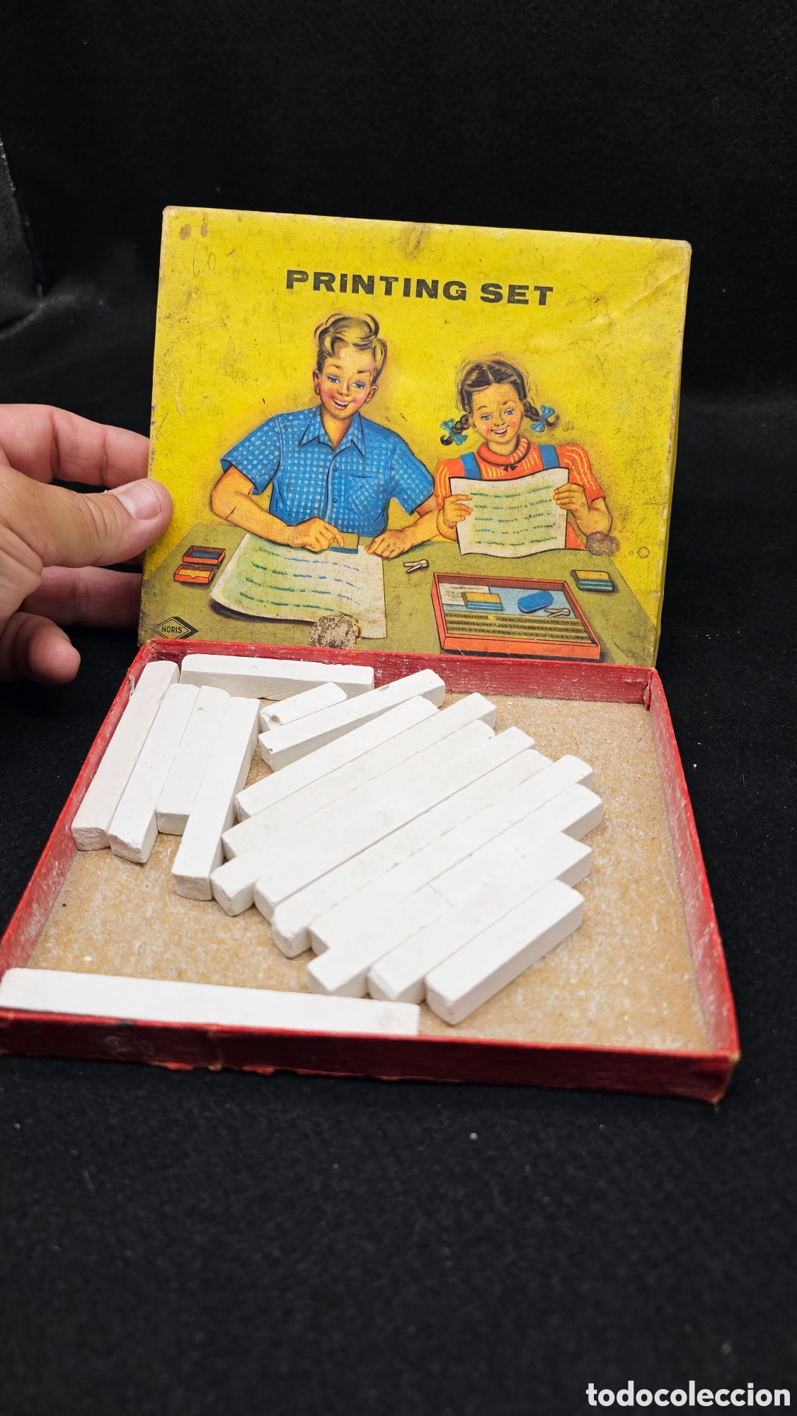 Antig&uuml;edades: Antigua caja con tizas - Foto 5