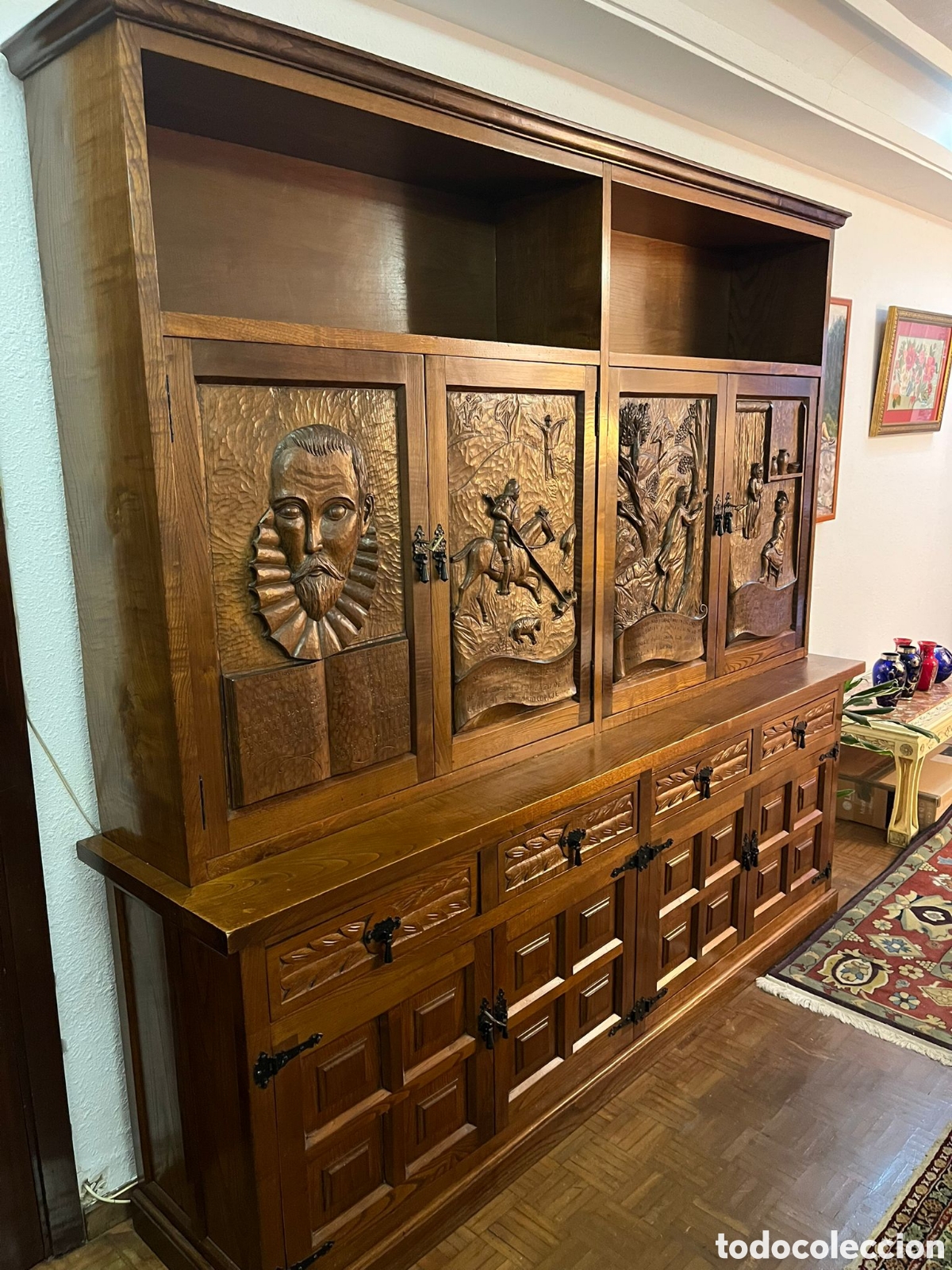 Antig&uuml;edades: Mueble sal&oacute;n casta&ntilde;o macizo - Foto 4