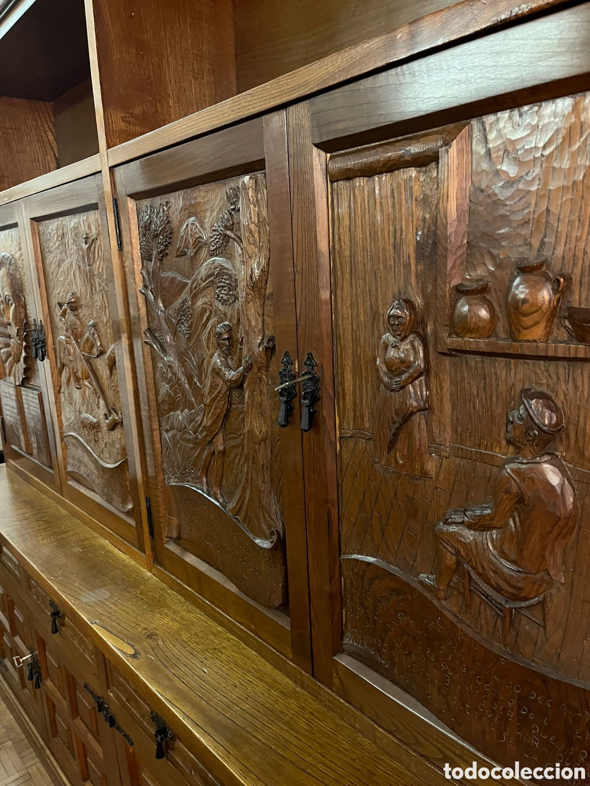 Antig&uuml;edades: Mueble sal&oacute;n casta&ntilde;o macizo - Foto 5