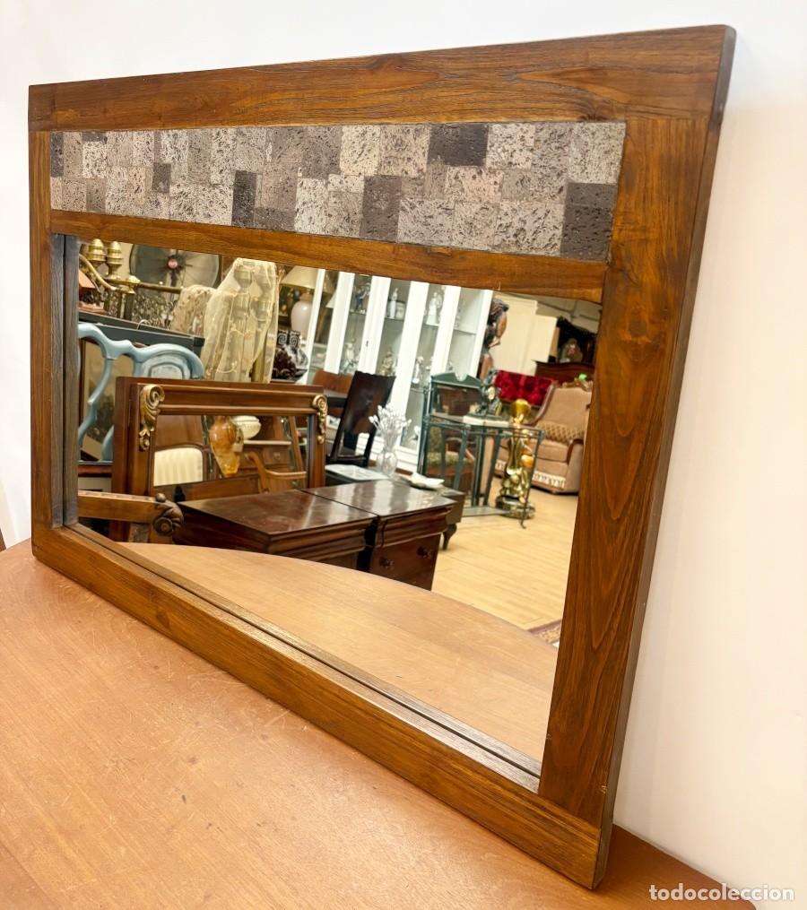 Antig&uuml;edades: Espejo Rectangular con Panel Decorativo - Foto 5
