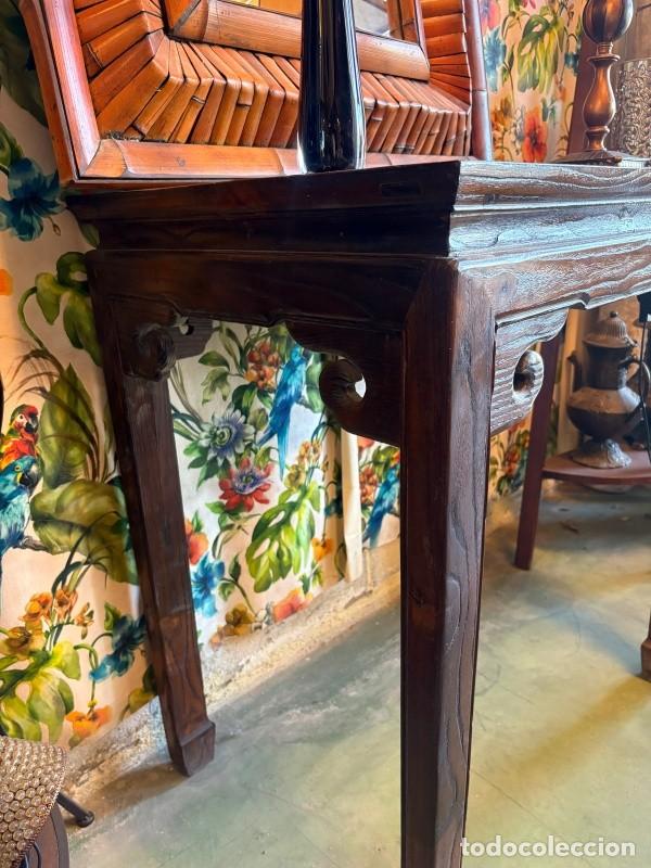 Antig&uuml;edades: Consola Oriental Madera Tropical - Foto 6