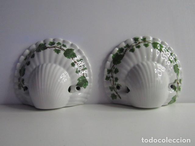 Antiquit&eacute;s: PRECIOSA PAREJA DE APLIQUES DE PARED DE PORCELANA FRANCESA PORCELAINE DE PARIS RAR