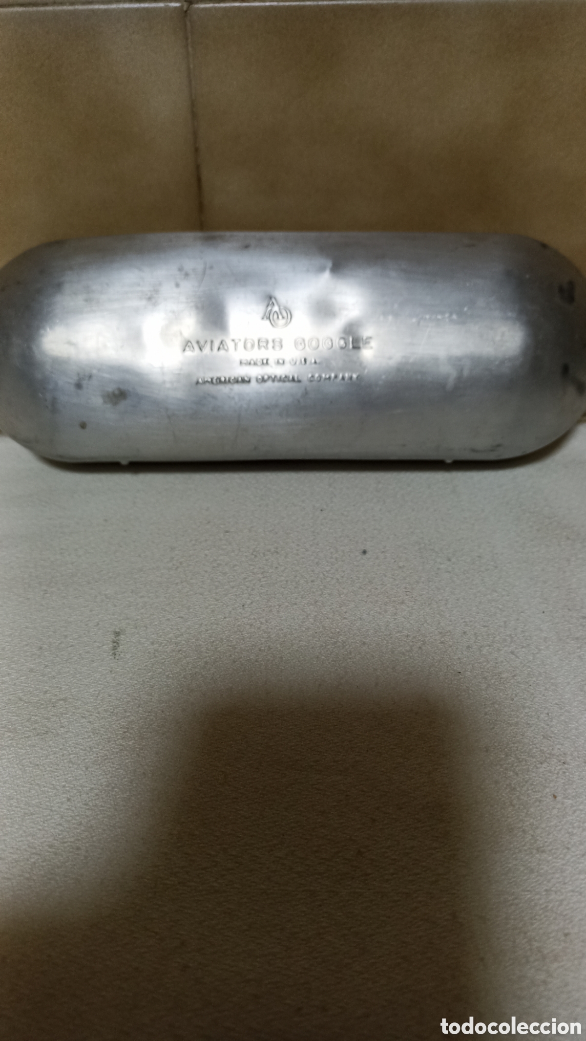Antig&uuml;edades: Gafas Aviators Goggle, con Funda de Aluminio - Foto 4