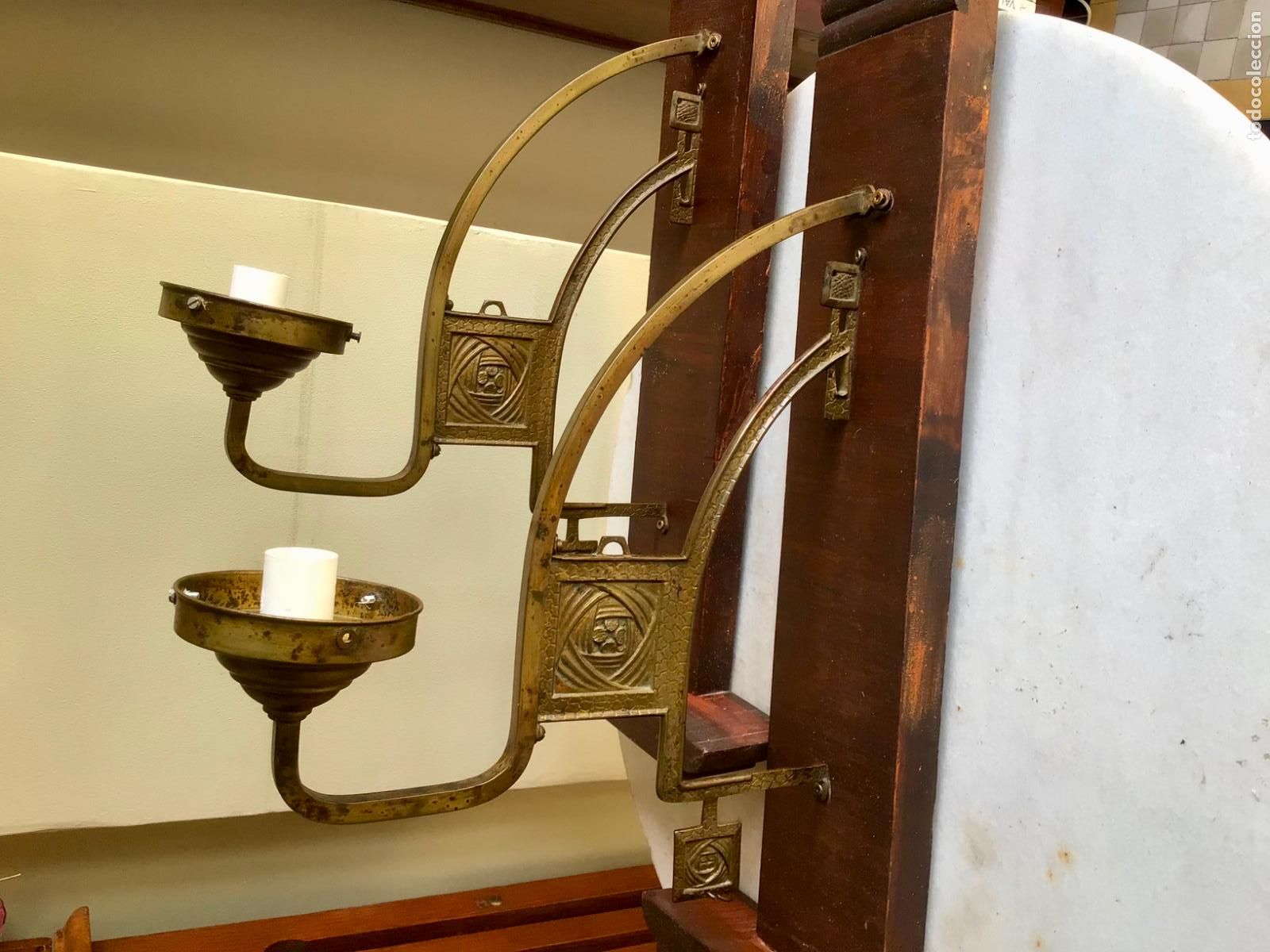 Antig&uuml;edades: 2 ANTIGUOS APLIQUES DISE&Ntilde;O Mackintosh - ARTS AND CRAFTS - MODERNISMO 1900