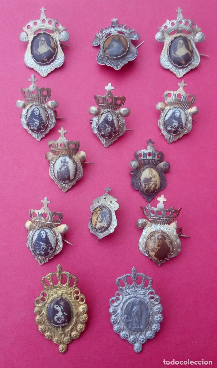 Antig&uuml;edades: Lote Colecci&oacute;n Medallas Escapulario Antiguas.
