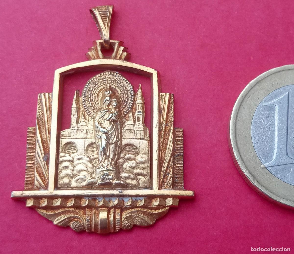 Antig&uuml;edades: Preciosa Medalla Antigua Virgen del Pilar. Zaragoza.