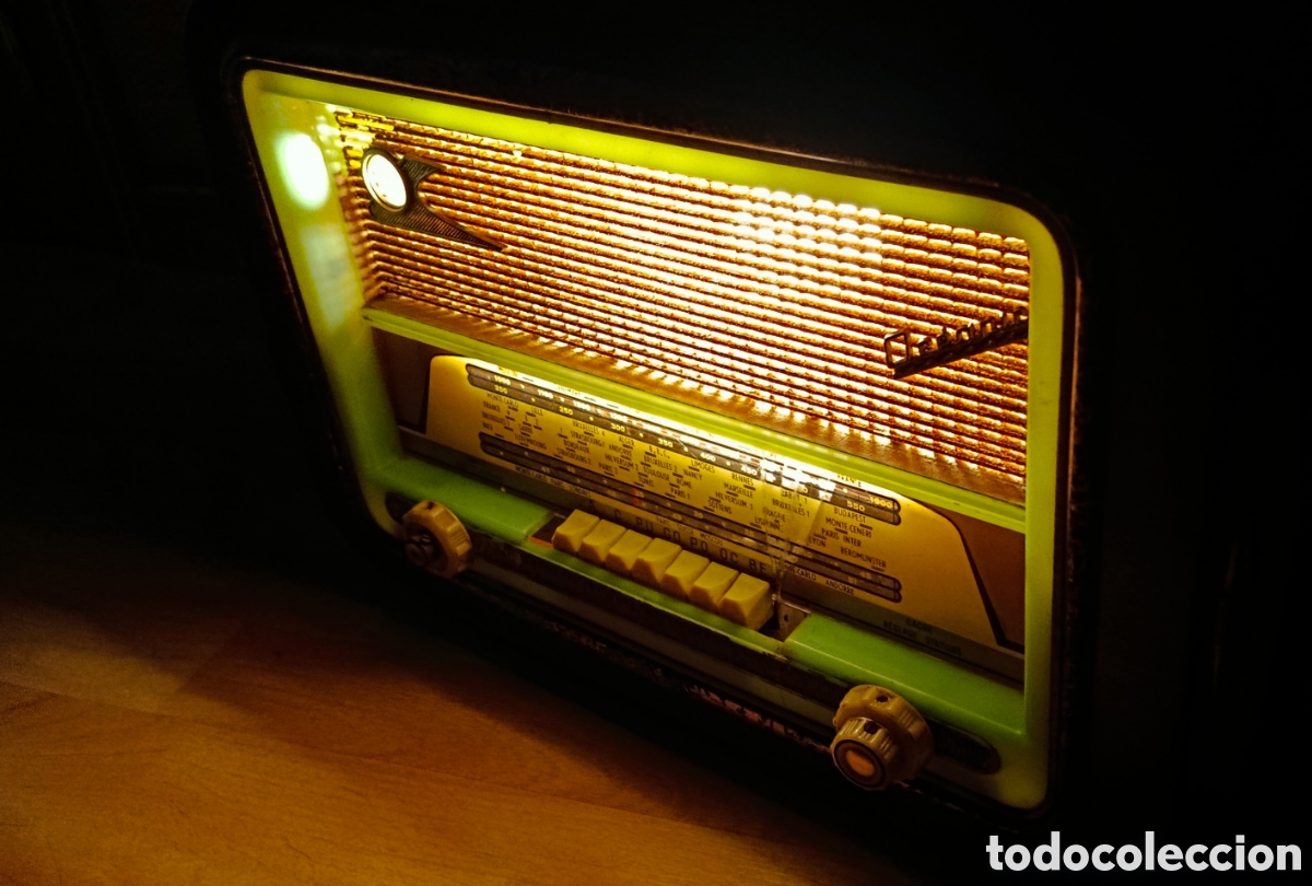 Antig&uuml;edades: Lampara relizada con Antigua Radio Oceanic Croiseur Ojo magico EM34