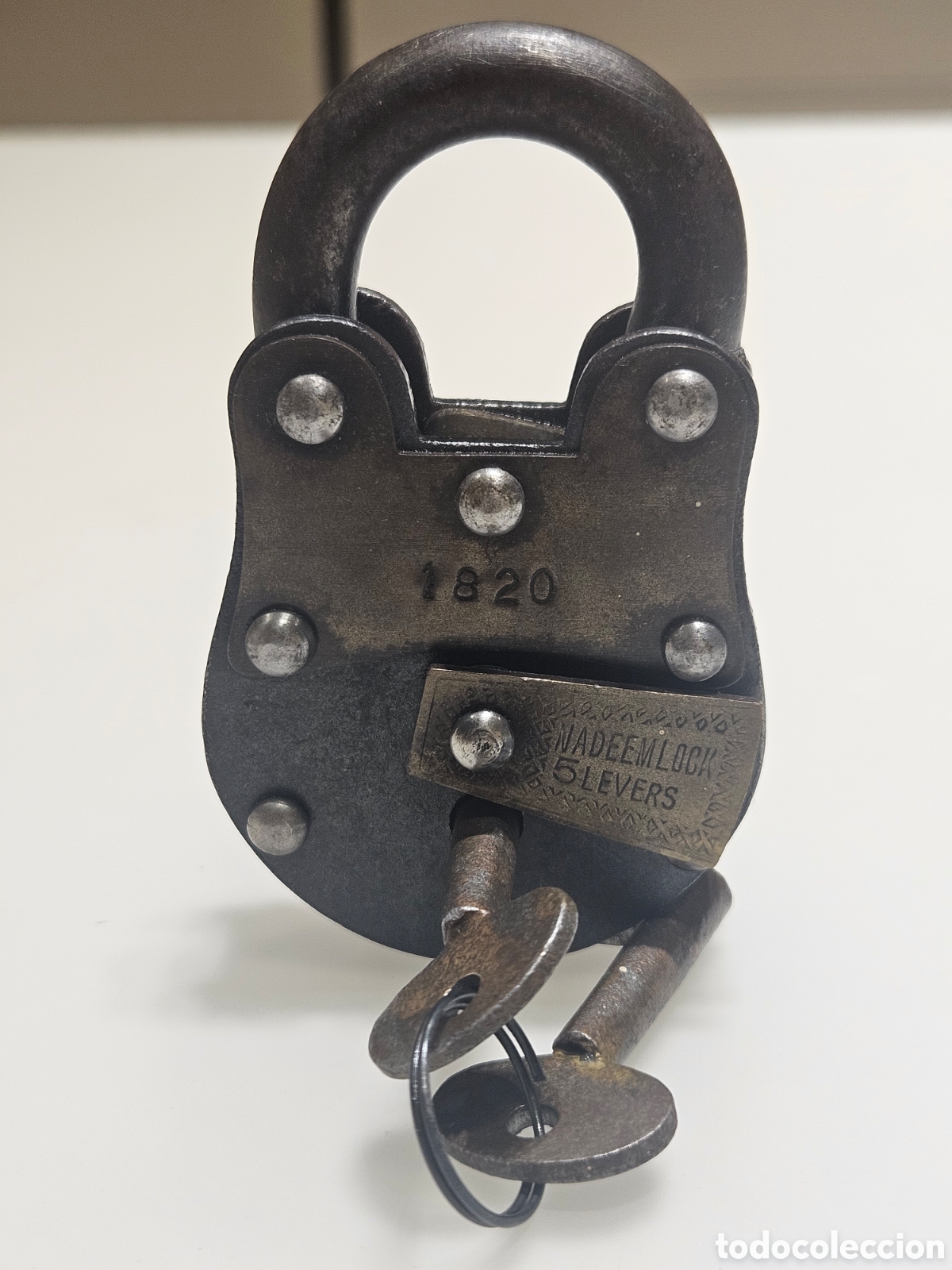 Antig&uuml;edades: ANTIGUO CANDADO NADEEM LOCK 5 LEVERS - Foto 2