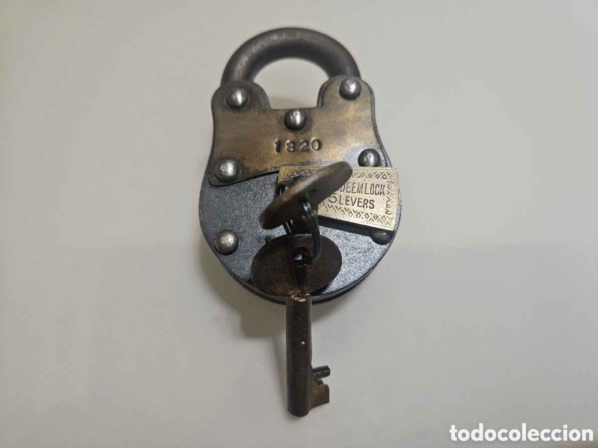 Antig&uuml;edades: ANTIGUO CANDADO NADEEM LOCK 5 LEVERS - Foto 3