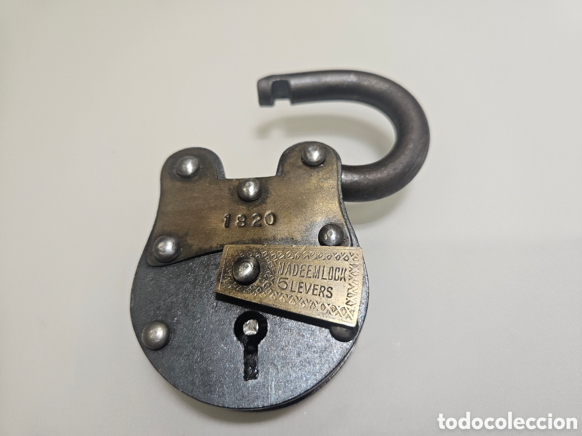 Antig&uuml;edades: ANTIGUO CANDADO NADEEM LOCK 5 LEVERS - Foto 5