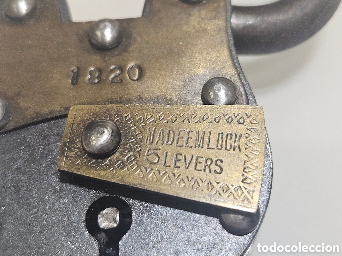 Antig&uuml;edades: ANTIGUO CANDADO NADEEM LOCK 5 LEVERS - Foto 6