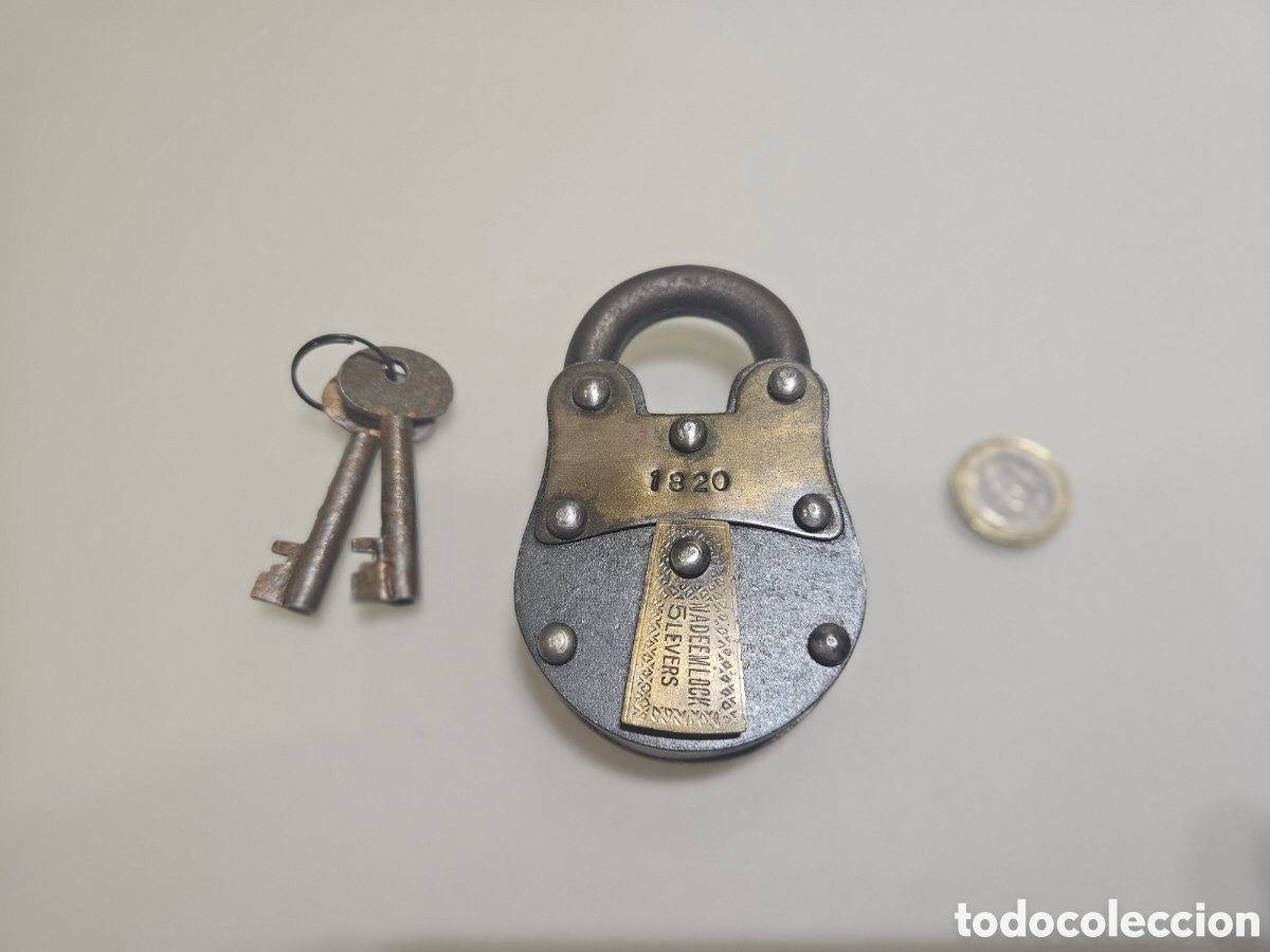 Antig&uuml;edades: ANTIGUO CANDADO NADEEM LOCK 5 LEVERS - Foto 13