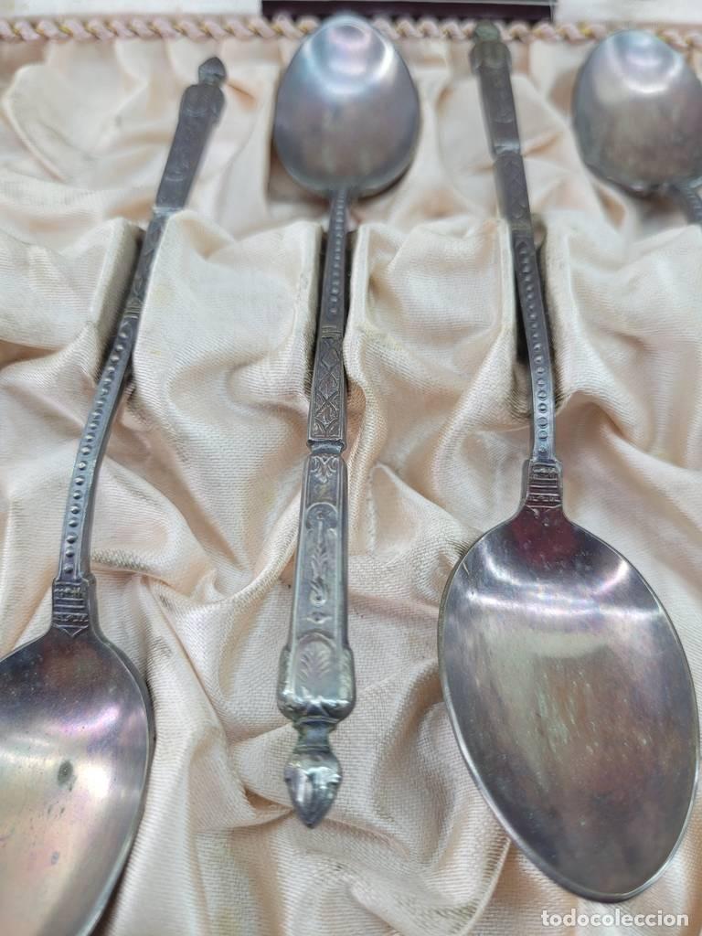Antig&uuml;edades: ESTUCHE DE CUCHARAS SOPERAS - Foto 4
