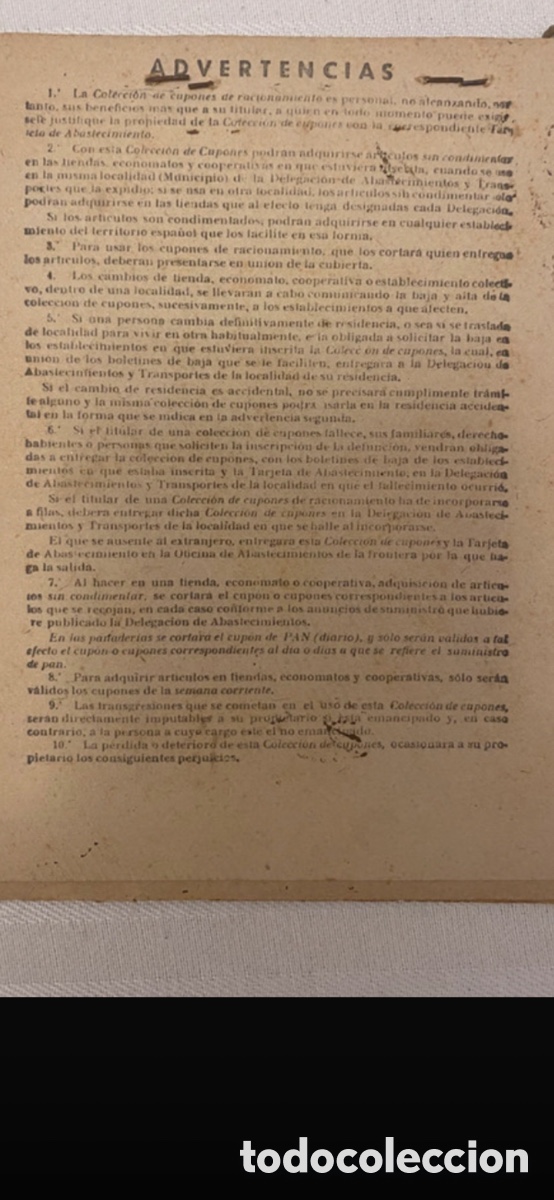 Antig&uuml;edades: Carilla de racionamiento - Foto 2