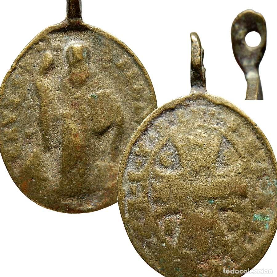Antig&uuml;edades: Medalla religiosa en metal, siglo XVIII. A26-M