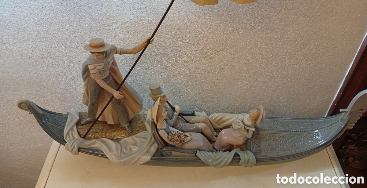Antig&uuml;edades: Lladro extraordinaria porcelana de colecci&oacute;n En la G&oacute;ndola (1978) por Francisco Catala