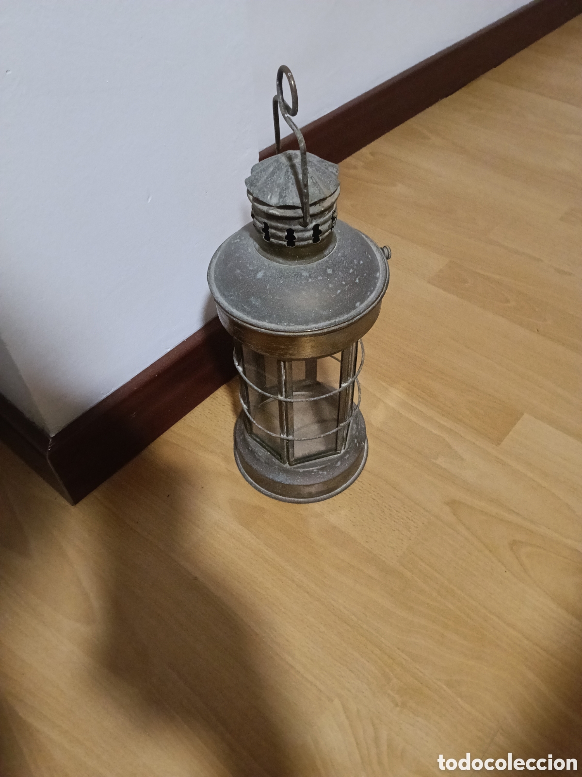Antig&uuml;edades: Bonito farol cristal y metal