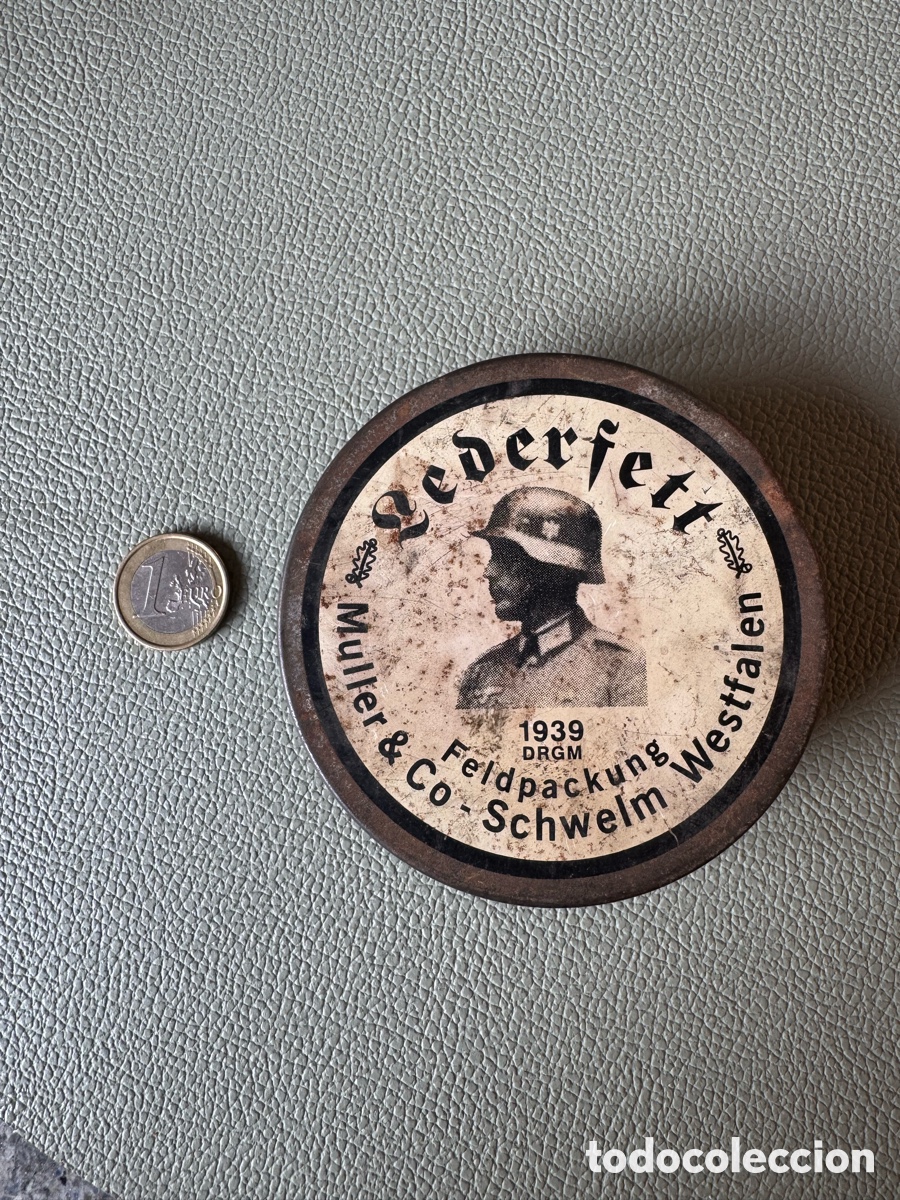 Antig&uuml;edades: Lata Lederfett original tercer reich Alemania 1939