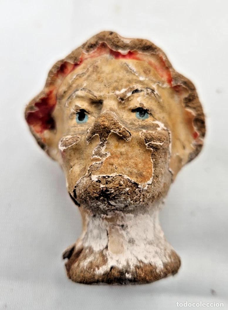 Antig&uuml;edades: ANCIENNE TETE DE POLICHINELLE EN PAPIER MACHEE PLATRE POLYCHROME A RESTAURER
