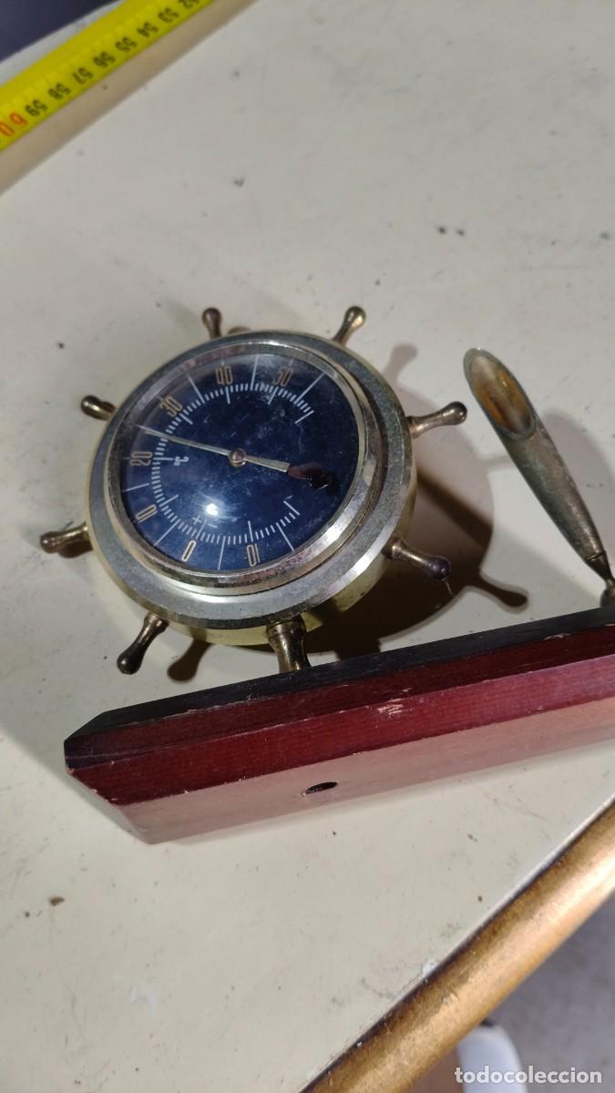 Antig&uuml;edades: Thermom&egrave;tre de bureau laiton et bois 1960