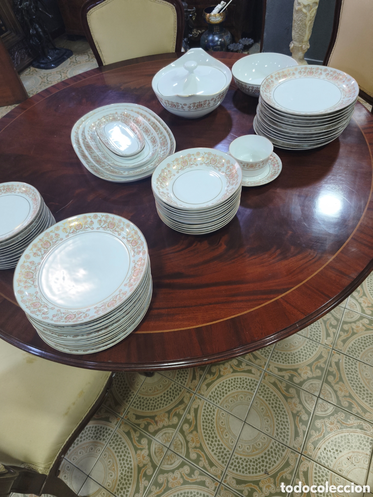 Antig&uuml;edades: Vajilla a&ntilde;os 60 de porcelana Bidasoa