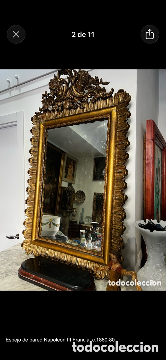 Antig&uuml;edades: Espejo franc&eacute;s siglo XIX