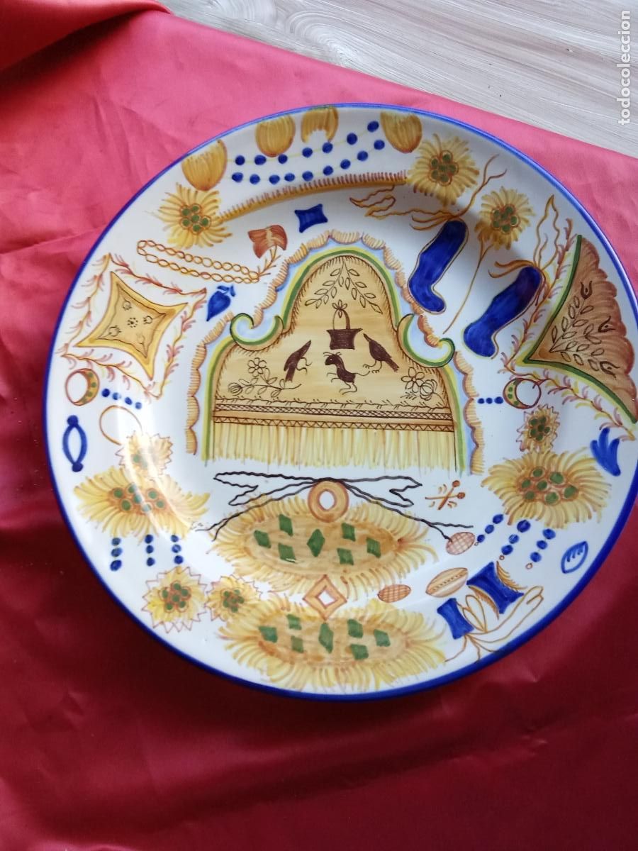 Antig&uuml;edades: Bonito plato novios ajuar Novia de Fig&aacute;s ribesalbes castell&oacute;n. Estanteria Gris