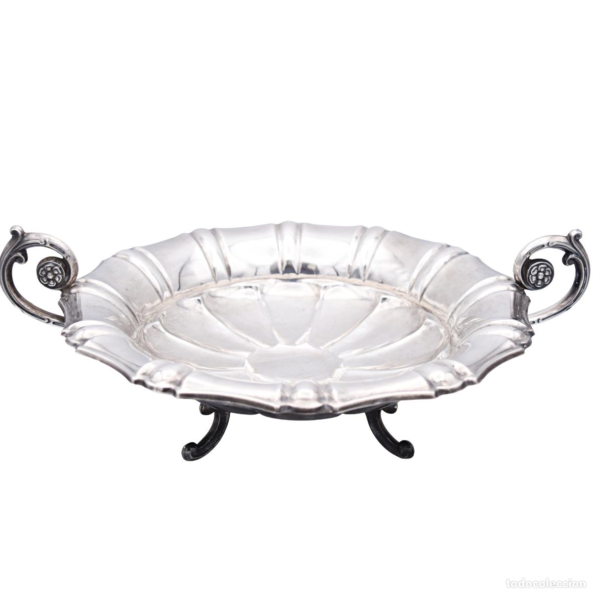 Antig&uuml;edades: Frutero centro de mesa de plata 925 - 41 cm