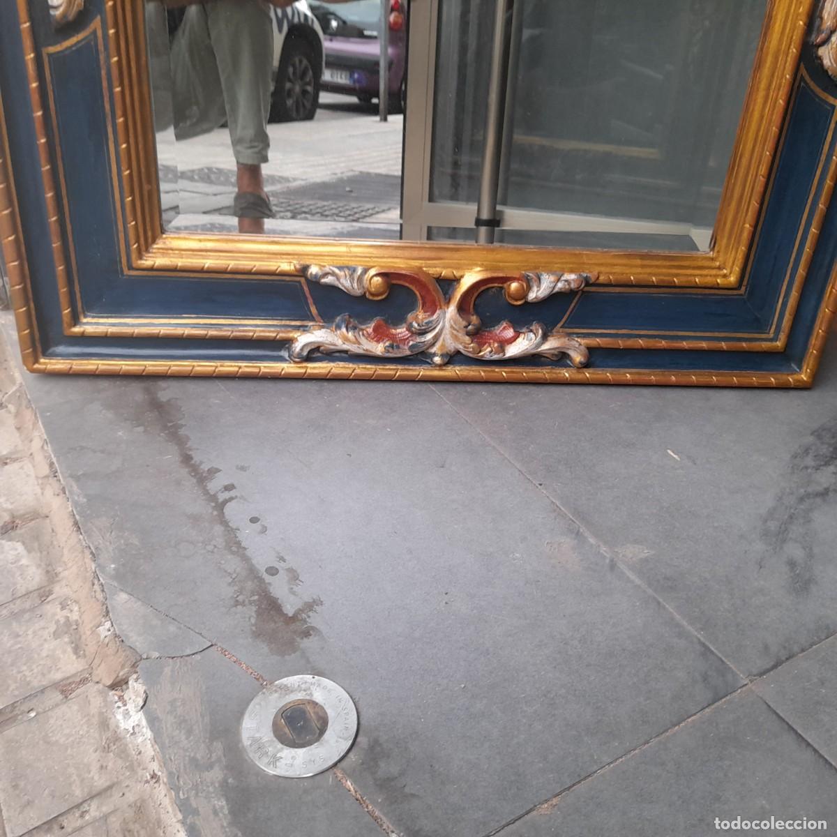 Antig&uuml;edades: BONITO ESPEJO DE MADERA POLICROMADA RECTANGULAR - Foto 5