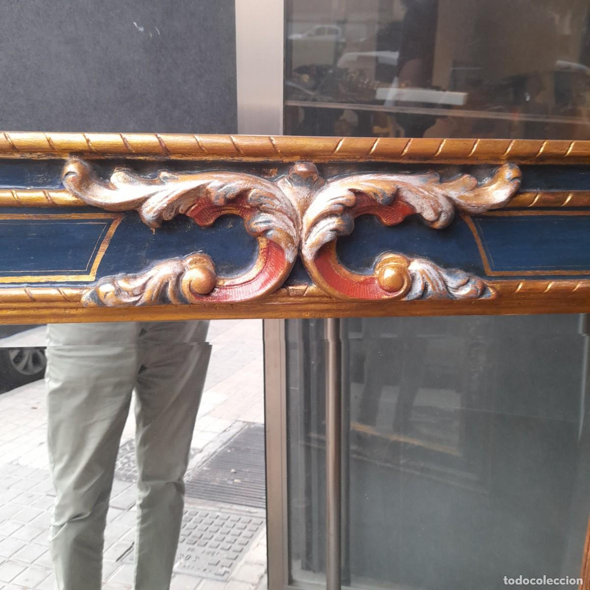 Antig&uuml;edades: BONITO ESPEJO DE MADERA POLICROMADA RECTANGULAR - Foto 7