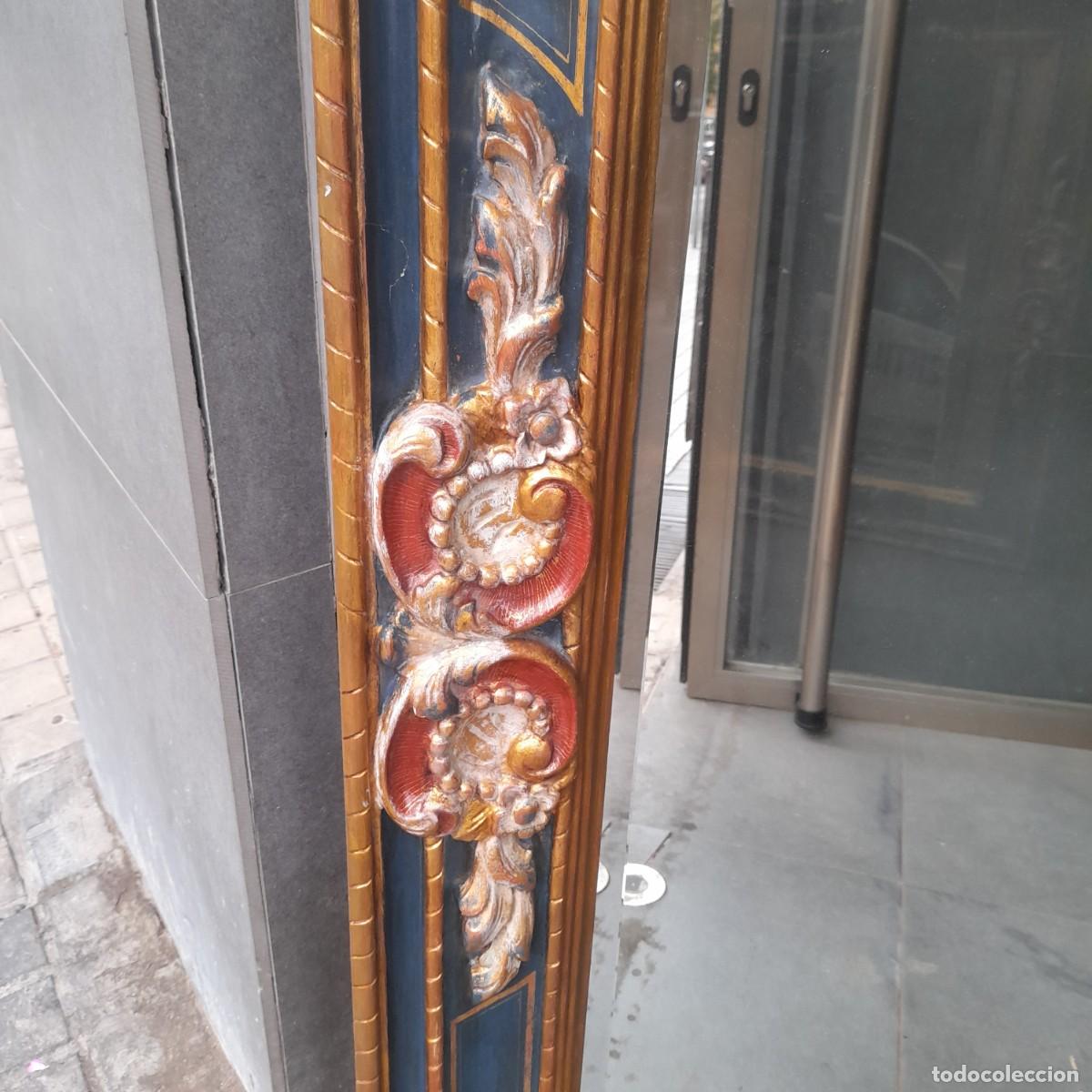 Antig&uuml;edades: BONITO ESPEJO DE MADERA POLICROMADA RECTANGULAR - Foto 8