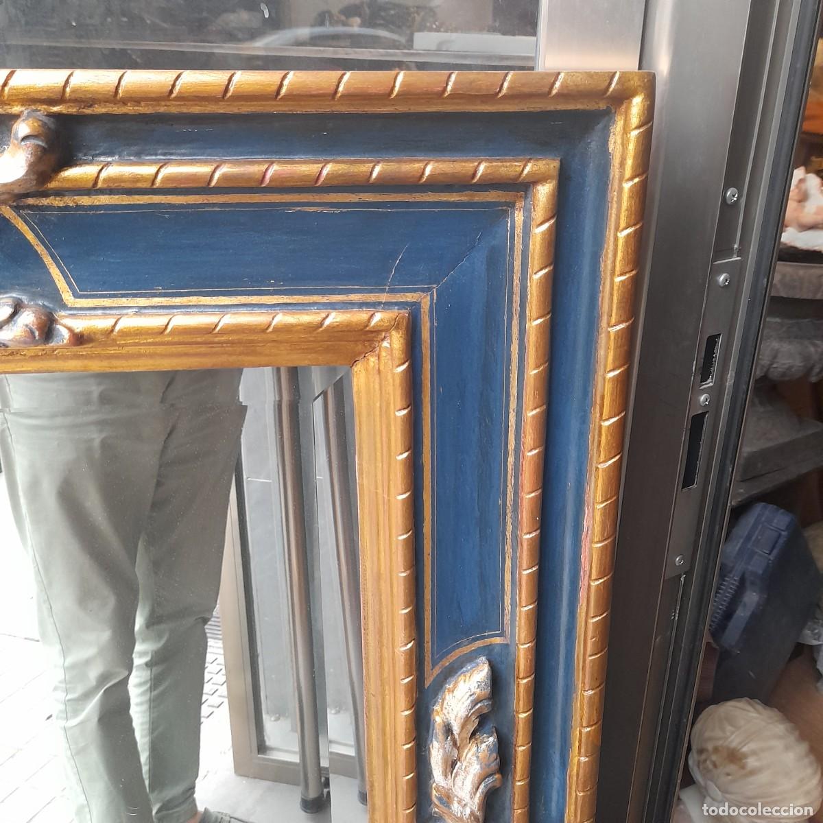 Antig&uuml;edades: BONITO ESPEJO DE MADERA POLICROMADA RECTANGULAR - Foto 9