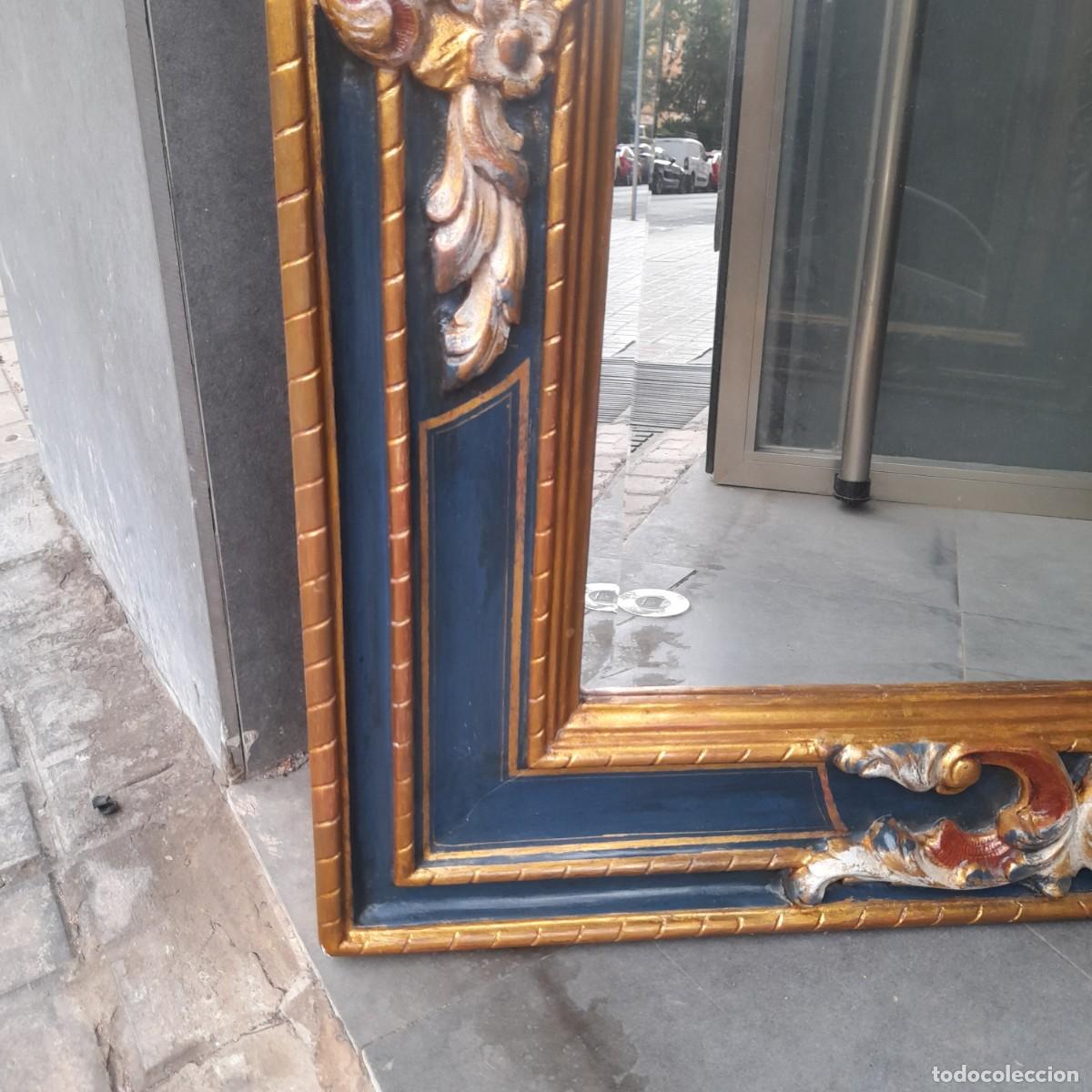 Antig&uuml;edades: BONITO ESPEJO DE MADERA POLICROMADA RECTANGULAR - Foto 11