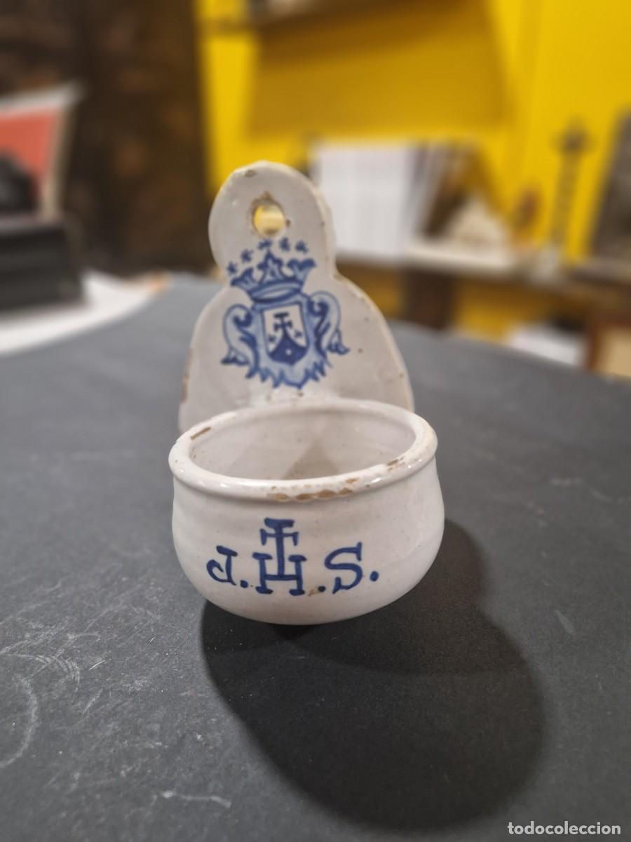 Antig&uuml;edades: BENDITERA DE CER&Aacute;MICA DE TALAVERA S. XIX - Foto 7