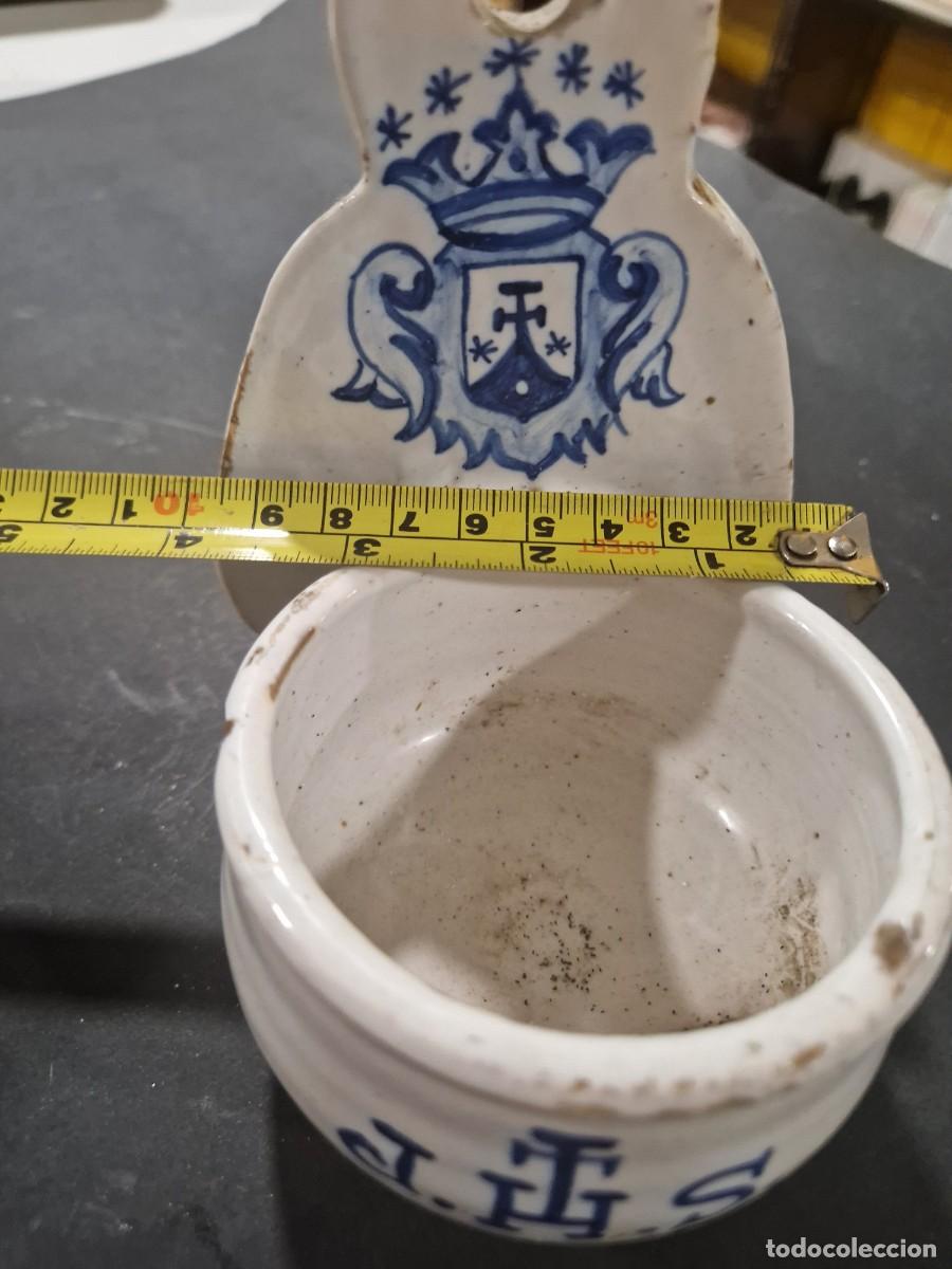Antig&uuml;edades: BENDITERA DE CER&Aacute;MICA DE TALAVERA S. XIX - Foto 10