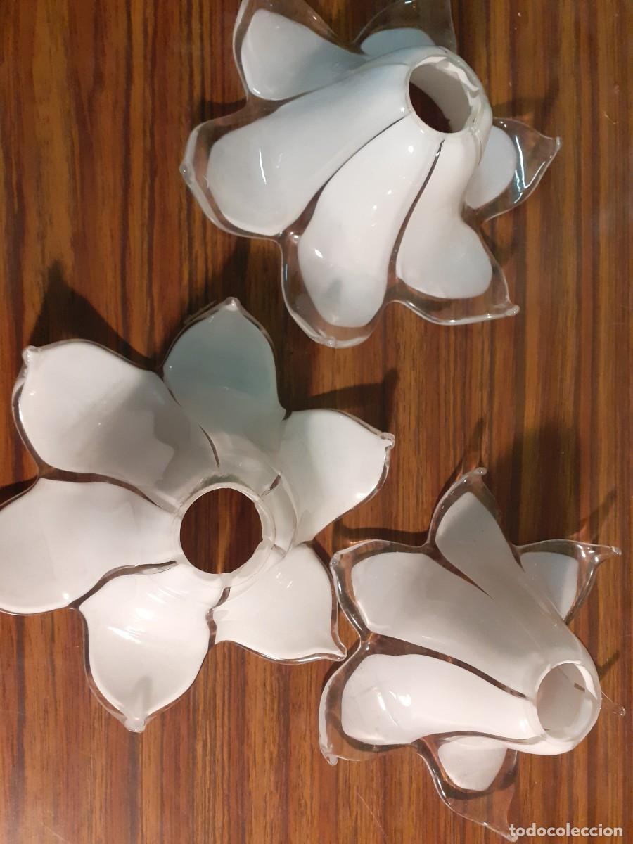 Antig&uuml;edades: Tulipas cristal lote de 3 florales