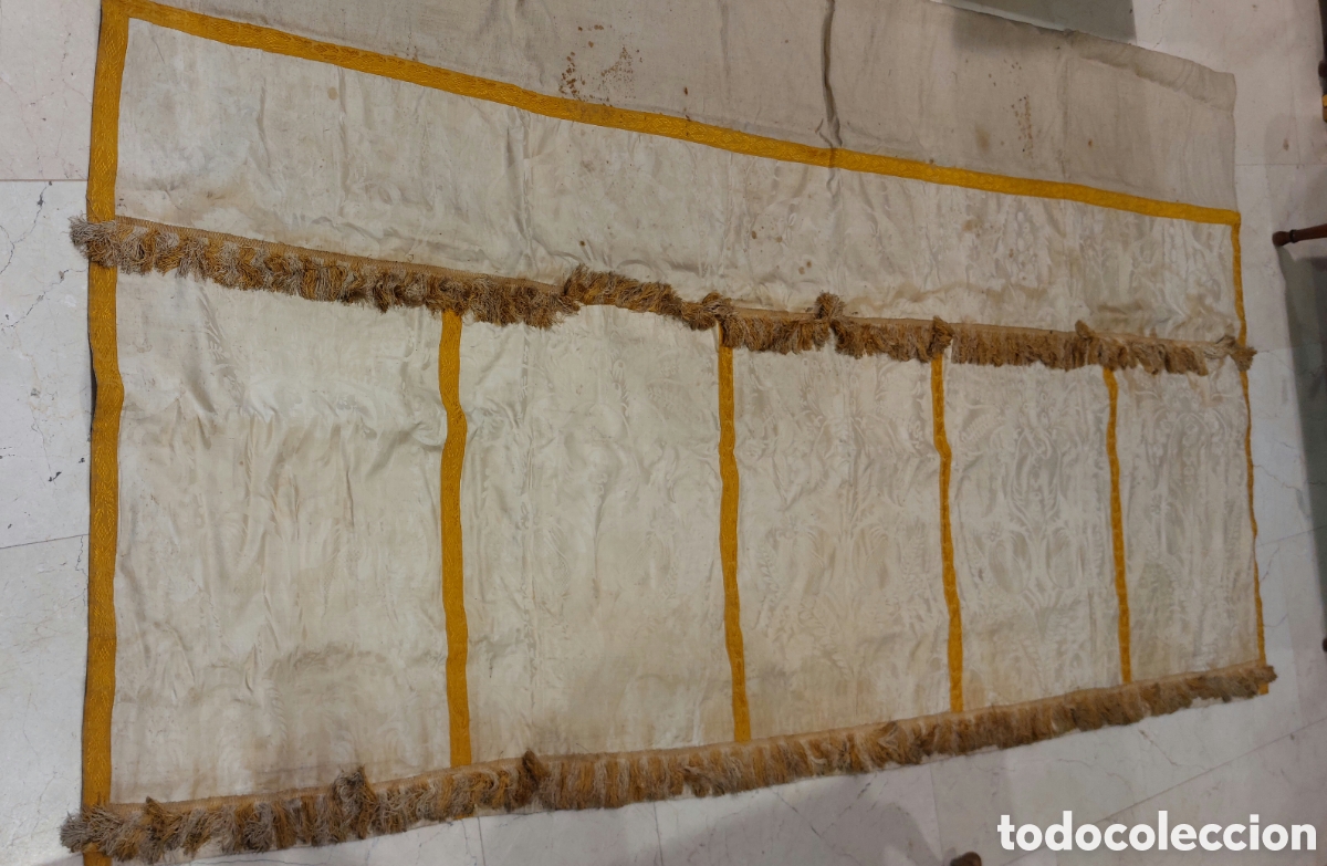 Antig&uuml;edades: FRONTAL DE ALTAR DE SEDA S. XIX - Foto 5