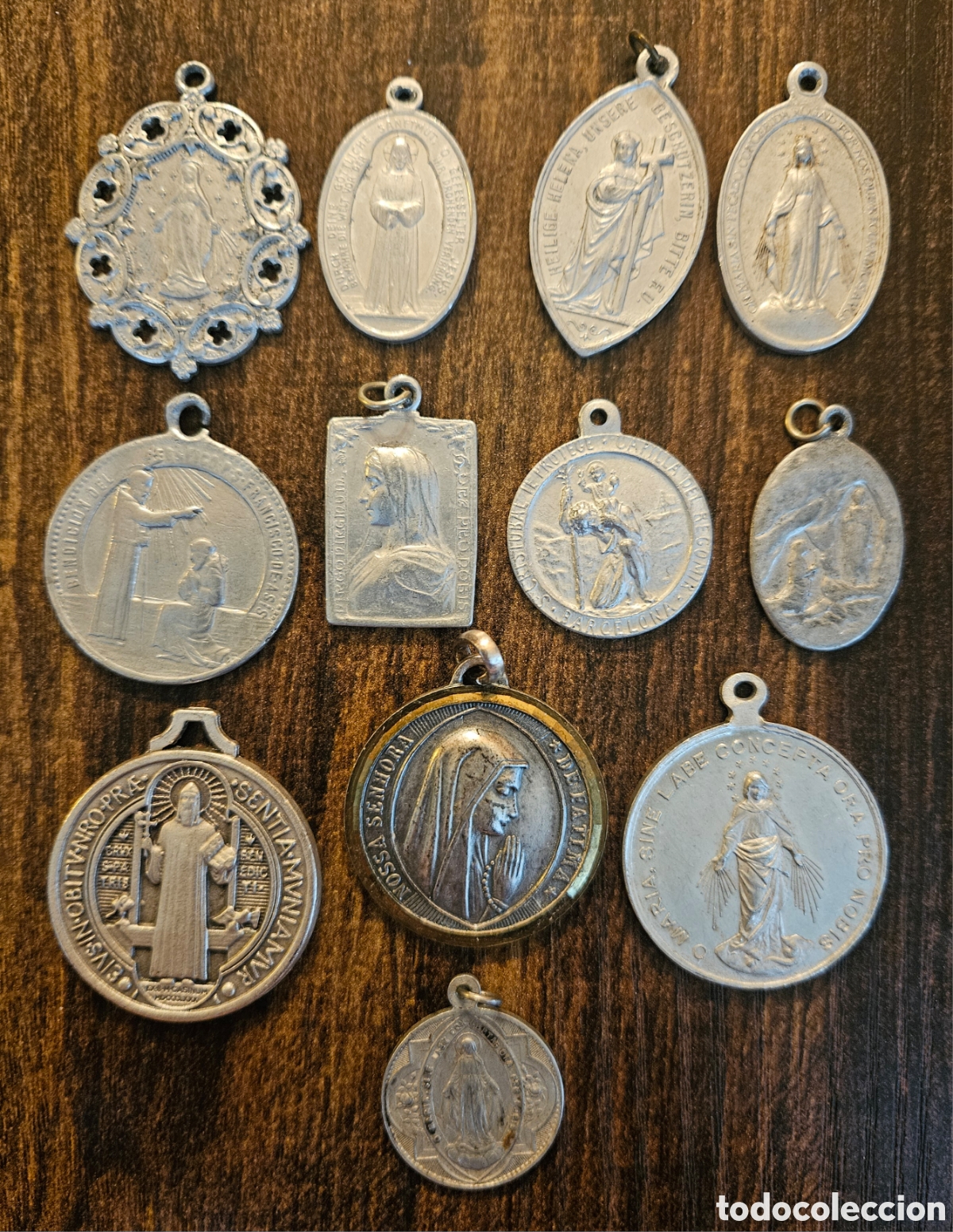 Antig&uuml;edades: LOTE 12 MEDALLAS RELIGIOSAS GRANDES (2,5-3,5 CM) S.XX / 1933 - SAN BENITO, MILAGROSA - &iexcl;ENV&Iacute;O GRATIS