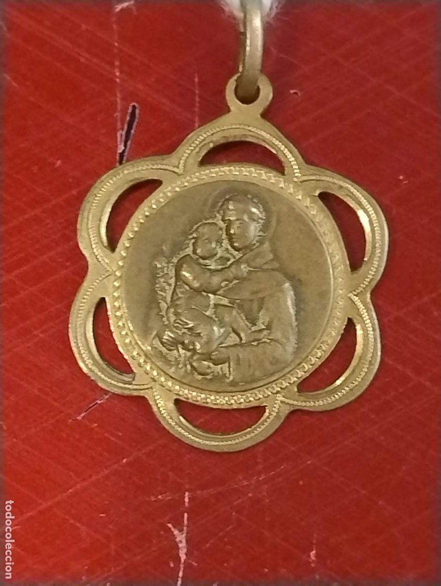 Antig&uuml;edades: Antigua medalla de San Antonio. Unos 2 cm de di&aacute;metro.