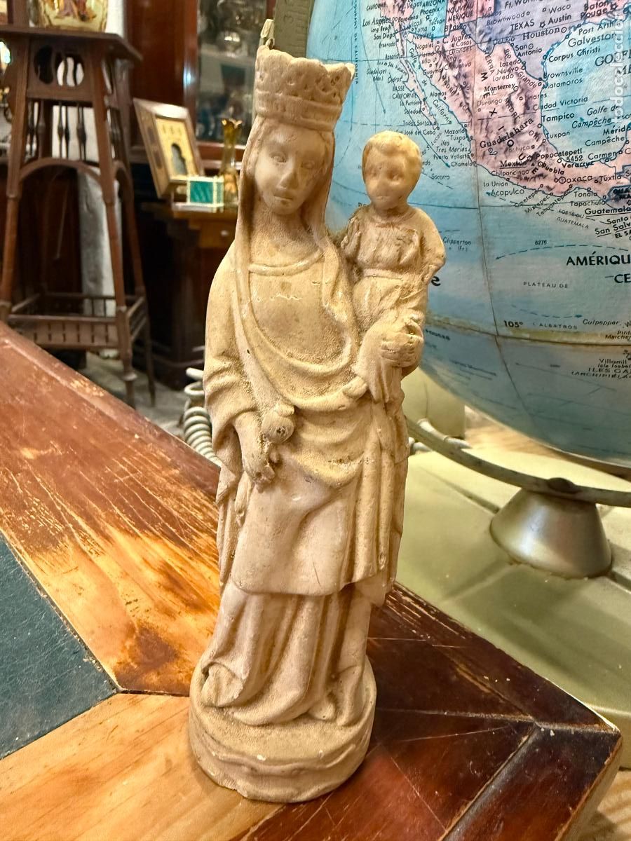 Antig&uuml;edades: ANTIGUA IMAGEN RELIGIOSA VIRGEN REALIZADA EN ESPUMA DE MAR - MEDIDA 17 CM