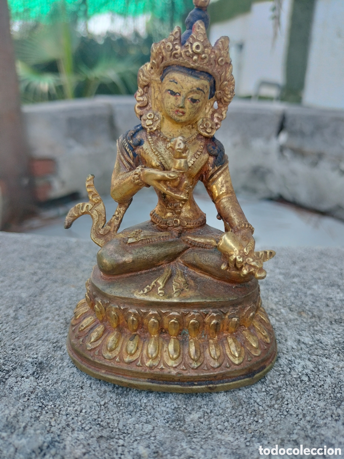 Antig&uuml;edades: Antigua Figura vajrasattua diosa tibetana bronce a&ntilde;os 1920