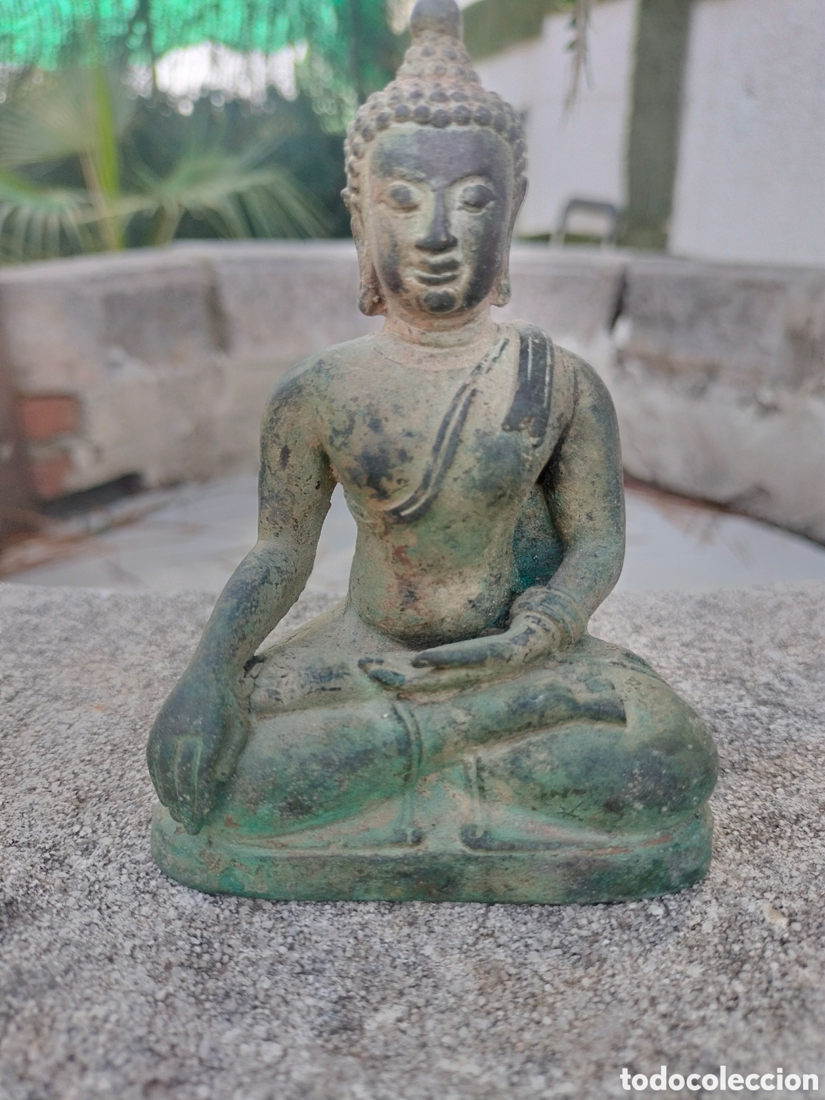 Antig&uuml;edades: Estatuilla buda tailand&eacute;s bronce fsXIX