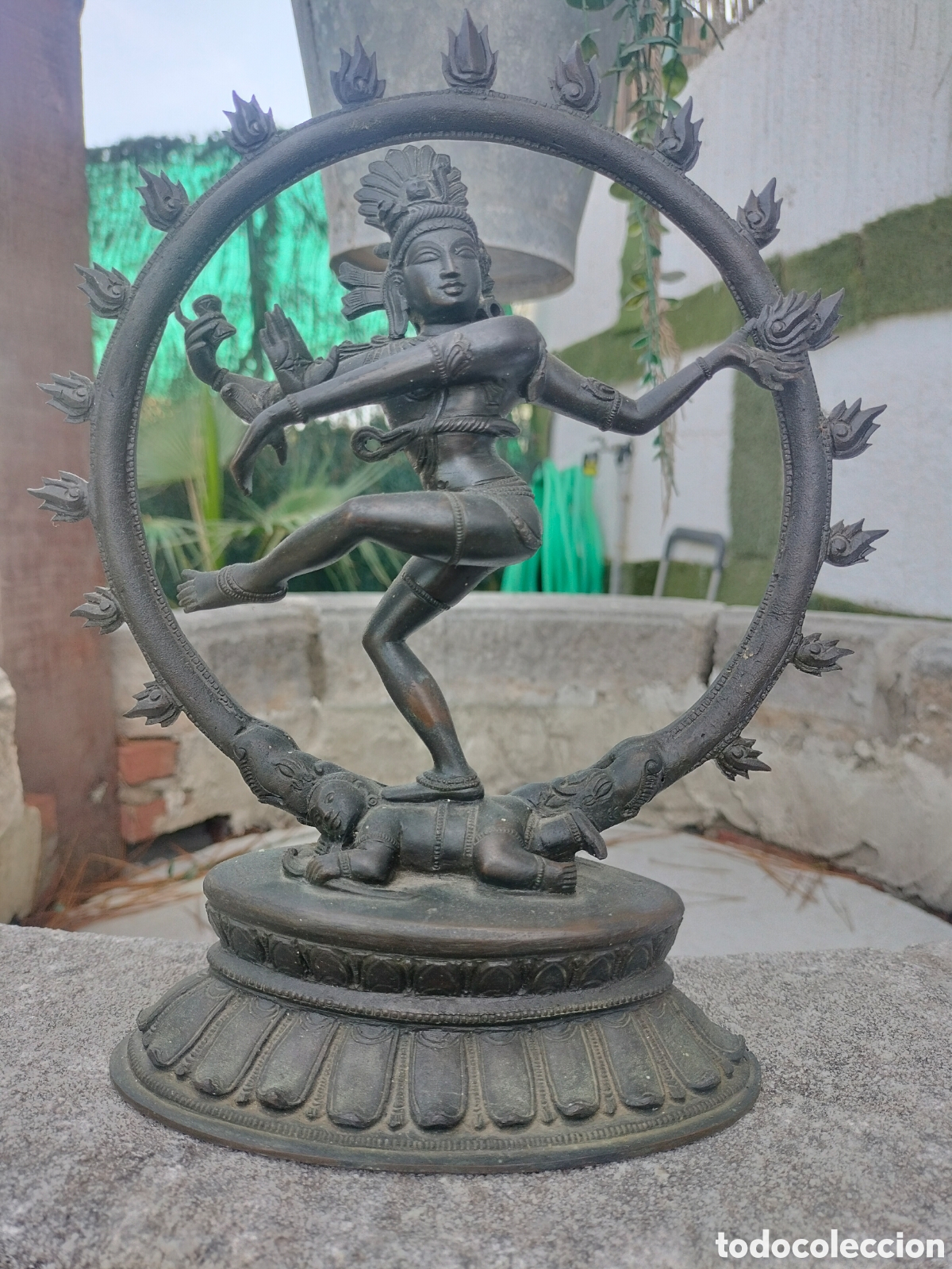 Antig&uuml;edades: Estatua de bronce de ch&iacute;a nataraha el se&ntilde;or hind&uacute; de la danza realizada en bronce final siglo XIX