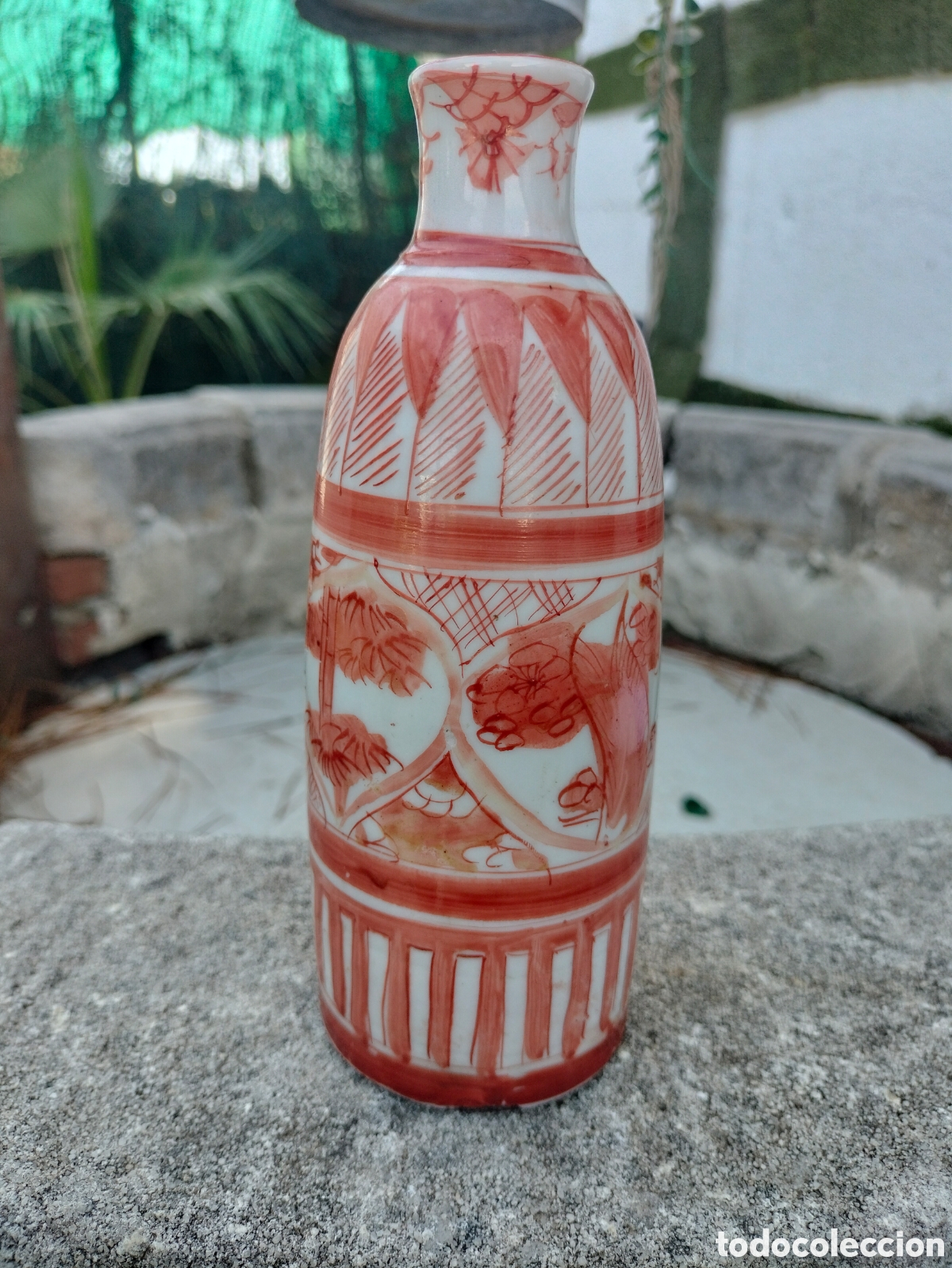Antig&uuml;edades: Antiguo florero botella japonesa porcelana cut&aacute;neo per&iacute;odo meiji (1862-1912)