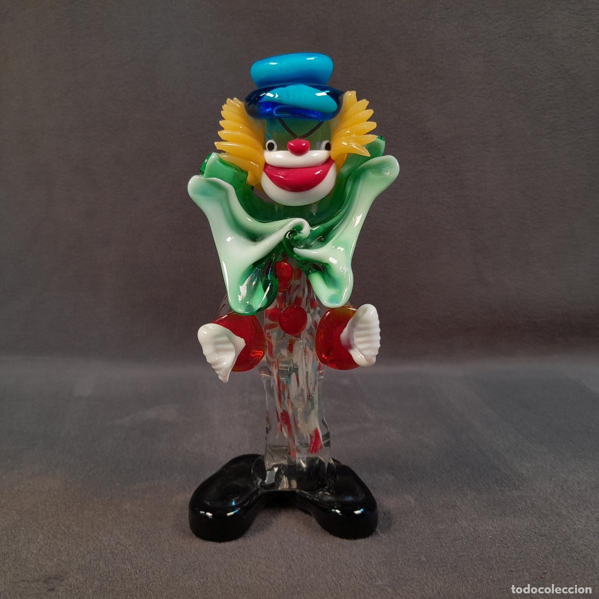 Antig&uuml;edades: FIGURA PAYASO DE CIRCO. VIDRIO MURANO / VIDRIO SOPLADO. FINALES DEL SIGLO XX