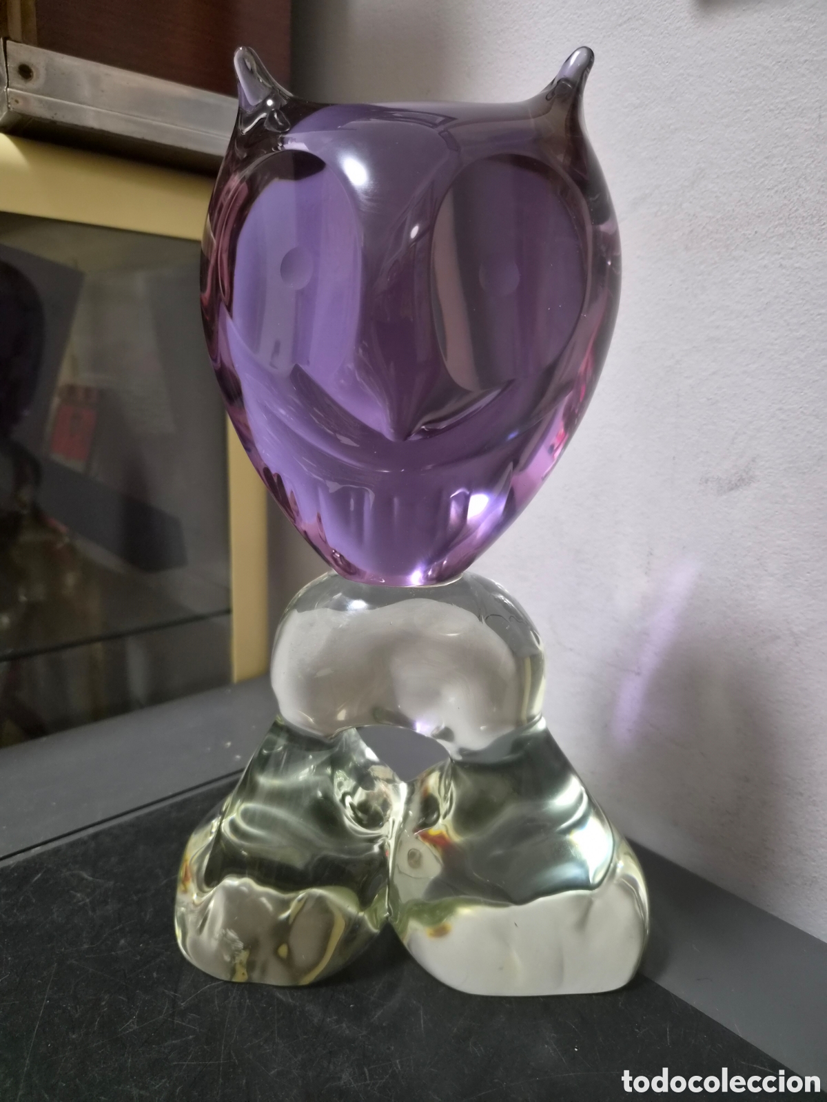 Antig&uuml;edades: ANTIGUO Y PRECIOSO GRAN BUHO EN CRISTAL DE MURANO ORIGINAL GRAN ESTADO