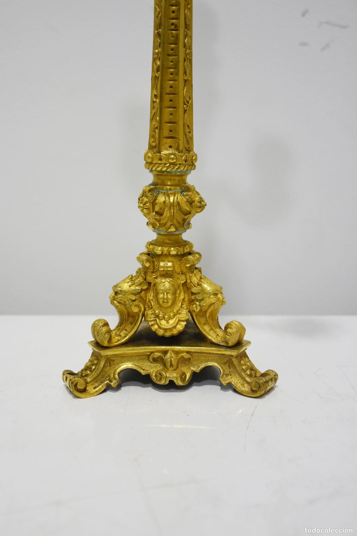 Antig&uuml;edades: Candelabros bronce dorado 4 brazos - Foto 3