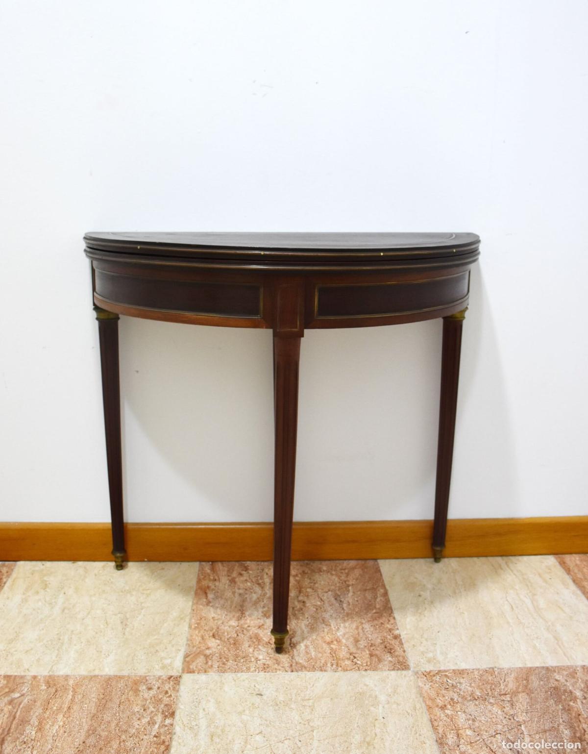 Antig&uuml;edades: Consola mesa juegos plegable caoba